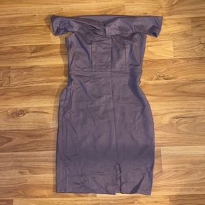 Purple off the shoulder dress